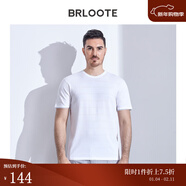 巴魯特【橫機工藝】短袖T恤男彈力時(shí)尚滿(mǎn)身橫條紋排汗舒適上衣T恤 白色 190/108A