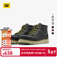 卡特（CAT）馬丁靴工裝靴男鞋復古工靴系列Tradesman牛皮戶(hù)外男靴 黑色 41