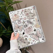 KYODO 鯨美多適用三星平板保護套唯美貓咪 S8+S9ultra殼S6透明SMTAB A 10寸A9+2023 P1透明【蠟燭貓咪】無(wú)筆槽 三星 X800/X806