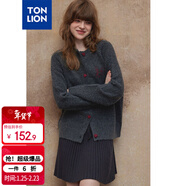 唐獅（TonLion）【關(guān)曉彤同款】2025秋冬女圓領(lǐng)凈色愛(ài)心鈕扣開(kāi)衫毛線(xiàn)衫針織衫外套