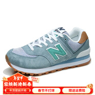 新百倫574男鞋新款休閑運動(dòng)鞋女秋冬款體考跑步鞋國產(chǎn)學(xué)生潮鞋紐百倫 天藍綠 41