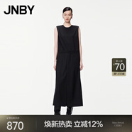 JNBY/江南布衣春夏連衣裙女氣質(zhì)優(yōu)雅休閑圓領(lǐng)無(wú)袖OL風(fēng)簡(jiǎn)約5O4G11240 001/本黑 L