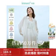 茵曼（INMAN）章若楠同款歐若風(fēng)天絲薄開(kāi)衫女裝襯衫2026夏季新品長(cháng)袖襯衣 多扣款明亮白-18424138 S