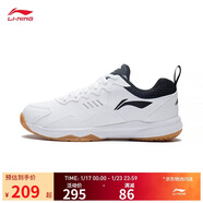 李寧羽毛球鞋全能王21V1情侶款訓練鞋AYTS038 標準白/黑色-1 43