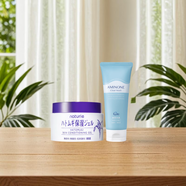 Naturie薏仁保濕面霜+cure氨基凈透潔面乳130克