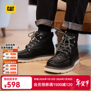 卡特（CAT）馬丁靴工裝靴子男鞋牛皮戶(hù)外美式復古機車(chē)靴P721411M3EDC36 黑色 41