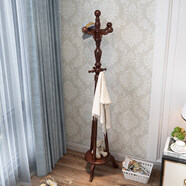 詩(shī)迦努實(shí)木衣帽架落地歐式衣架臥室衣帽架田園時(shí)尚創(chuàng  )意掛衣架簡(jiǎn)約衣服架 咖啡色_820咖啡色