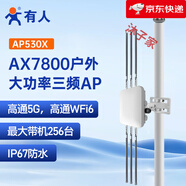 有人（LonHand）室外ap戶(hù)外高通路由器家用大功率無(wú)線(xiàn)增強wifi6放大器中繼器1公里 AX7800戶(hù)外大功率三頻AP530X