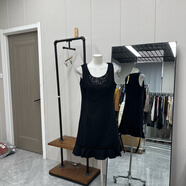 N35D5-YM5264 燙鉆系列百搭呢料蓬蓬裙下擺無(wú)袖背心連衣裙秋冬款 M