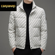 CARDANRO奢侈品牌高端立領(lǐng)羽絨服男冬季加厚時(shí)尚高檔感歐洲站字母印花外套 白色 M 170