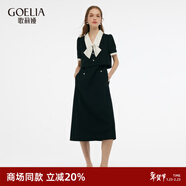 歌莉婭女裝連衣裙夏裝新品假兩件氣質(zhì)淑女miu系蝴蝶結制服裙子1E3R4K850 00B黑色 S