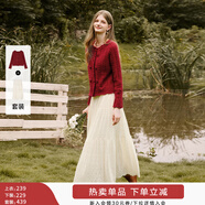 香影白色重工蕾絲半身裙女2025冬季新款芭蕾風(fēng)花邊鏤空長(cháng)款a字裙 套裝 上衣+半身裙 L 165/68A/110-125斤