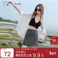 三彩2025夏季新款高腰波點(diǎn)印花半身裙修身短裙小a裙復古女