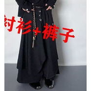 兩件套美拉德設計感小眾襯衣男女潮流山本耀司風(fēng)不規則感襯衫 單黑色褲裙黑色 M M收藏店鋪優(yōu)先發(fā)貨90-105斤寬松