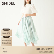 SNIDEL春夏款甜美仙女透視高腰不規則薄紗半身裙SWFS231181 薄荷綠 S (0)