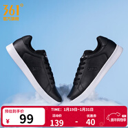 361°男鞋邦彈科技運動(dòng)鞋秋冬季小白鞋緩震百搭休閑鞋板鞋 曜石黑/361度白 44