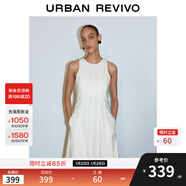 UR2025夏季新款女裝波嬉風(fēng)垂感長(cháng)款無(wú)袖連衣裙UWG750056 本白 (面料微透) S