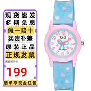 西鐵城（CITIZEN）兒童手表Q&Q男女可愛(ài)卡通防水指針石英電子表小學(xué)生考試手表禮物 甜美蝴蝶結