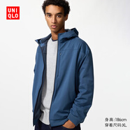 優(yōu)衣庫男裝防風(fēng)搖粒絨拉鏈連帽開(kāi)衫/長(cháng)袖外套25秋冬新款481182 65 寶藍色 S /165/84A