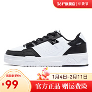 361°女鞋運動(dòng)鞋2025秋季新款小白鞋女低幫空軍一號板鞋百搭鞋子休閑鞋 曜石黑/361度白 35