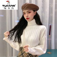 啄木鳥(niǎo)（TUCANO）高領(lǐng)打底衫女秋冬內搭洋氣百搭加厚毛衣2025年新款冬季長(cháng)袖上衣潮 白色 L