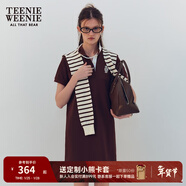 Teenie Weenie小熊春夏季通勤職場(chǎng)寬松POLO披肩連衣裙學(xué)院風(fēng)時(shí)尚女 棕色 L (170)
