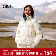 森馬（Semir）史努比系列羽絨服女立領(lǐng)寬松插肩袖2024冬三防外套109724113013