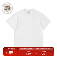 NOTHOMME潮牌夏季男款簡(jiǎn)約純色圓領(lǐng)T恤情侶裝寬松打底衫 大白色280g升級 寬松版 L (175)