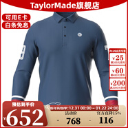 Taylormade泰勒梅高爾夫服裝男裝長(cháng)袖T恤POLO衫新款休閑打底衫保暖golf上衣 N87362 深藍色 S
