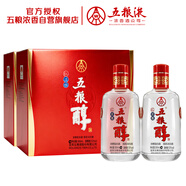 五糧液股份五糧醇紅淡雅濃香型白酒50度500mL2瓶禮盒裝*2