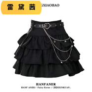 雷黛茜新款黑色百搭甜美蓬蓬蛋糕裙a字高腰半身短裙 主圖款 S 建議80-95斤