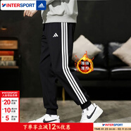 阿迪達斯（adidas）褲子男 26春季新款運動(dòng)休閑褲健身訓練運動(dòng)褲舒適保暖寬松長(cháng)褲 黑色加絨/經(jīng)典三條紋/新款主推 3XL