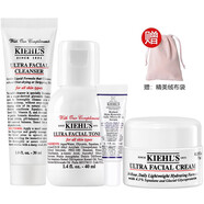 科顏氏（Kiehl's）小樣護膚品化妝品旅行套裝 高保濕4件：潔面+水+面霜14ml+精華乳