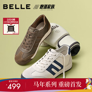 百麗（Belle）【馬年系列】張凌赫同款男休閑鞋小輕甘德訓鞋阿甘鞋8RG01BM5 卡其色-單里（高幫款） 40