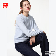 優(yōu)衣庫女裝羊絨圓領(lǐng)針織衫/長(cháng)袖毛衣毛衫25秋冬新款479160 60 淺藍色 M