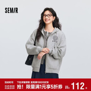 森馬（Semir）外套女春季連帽字母刺繡寬松落肩夾克分割學(xué)院風(fēng)上衣101125108002