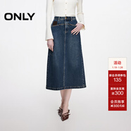 ONLY秋季潮流個(gè)性口袋高腰A字牛仔半身裙女|124337012 J35 復古牛仔390 XS (155) 60A