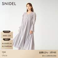 SNIDEL春夏款甜美仙女套頭寬松純色長(cháng)袖連衣裙SWFO231035 灰色 M （1）