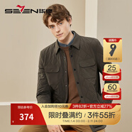 柒牌男士工裝棉服冬季厚款時(shí)尚休閑百搭菱格翻領(lǐng)棉衣外套1JE70210 咖啡 M (170)