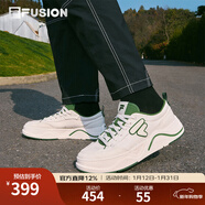 FILA FUSION斐樂(lè )潮牌男鞋章昊同款帆布鞋2025夏新款50-50運動(dòng)休閑鞋 奶白/深森林綠-GF 41