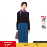 幻走（MOVEUP）2025冬季新款.FUN系列小圓領(lǐng)正肩波點(diǎn)印花針織連衣裙 夜黑 S