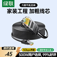 綠聯(lián)六類(lèi)網(wǎng)線(xiàn) 20米千兆高速網(wǎng)絡(luò )寬帶線(xiàn) 6類(lèi)家用電腦筆記本路由器監控線(xiàn) CAT6成品跳線(xiàn)帶雙接頭黑20166
