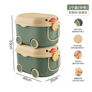 星友兒童玩具收納盒籃子嬰兒零食娃娃收納盒衣服收納盒塑料大容量 【2個(gè)裝中號】智慧綠+智慧綠 加厚環(huán)保塑料