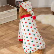 嬉皮狗（hipidog）寵物衣服金毛邊牧波點(diǎn)印花四腳絨衣中大型犬秋冬季保暖大狗狗服飾 彌雅白 4XL(建議體重30-40斤)