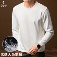 啄木鳥(niǎo)（TUCANO）長(cháng)袖t恤男士秋冬季鵝絨t恤新款加厚保暖鵝絨白T內搭男百搭上衣