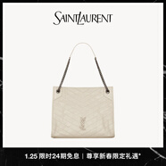 YSL圣羅蘭 女士NIKI SHOPPING中號復古皮革手袋 復古白 U