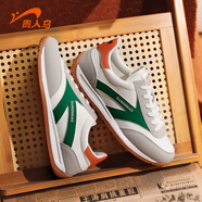 貴人鳥(niǎo)男鞋休閑鞋春夏季復古透氣運動(dòng)跑步鞋 白/灰/海綠 41