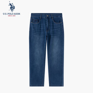 U.S. POLO ASSN.牛仔褲男春秋寬松直筒褲商務(wù)休閑長(cháng)褲男士高端輕奢褲子男