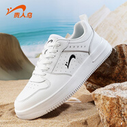 貴人鳥(niǎo)板鞋男秋冬休閑男士鞋子青少年學(xué)生空軍一號運動(dòng)鞋小白鞋潮情侶鞋 E4B6259白色（男款） 40