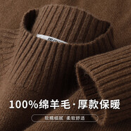 雪中飛（SNOWFLYING）本命年純羊毛衫女士秋冬保暖半高領(lǐng)毛衣純色淑女百搭針織打底衫